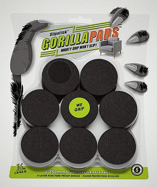 GorillaPads Non Slip Furniture Pads/Floor Grippers (Set of 16 Grips) 2 Inch R...