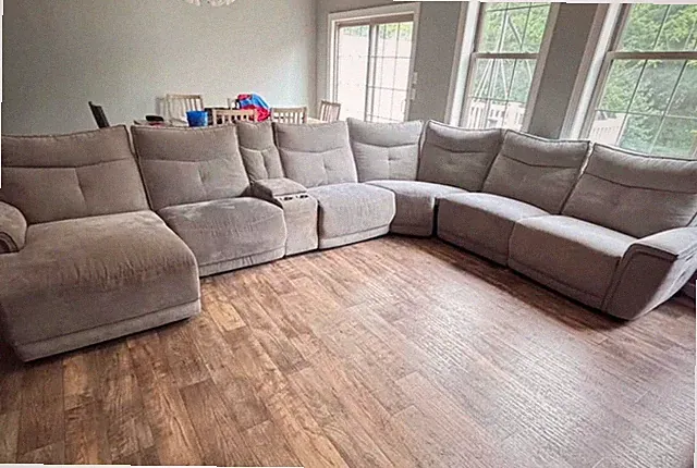 Graceland 7-pc. Sectional Sofa w/Power Headrests Mist Gray