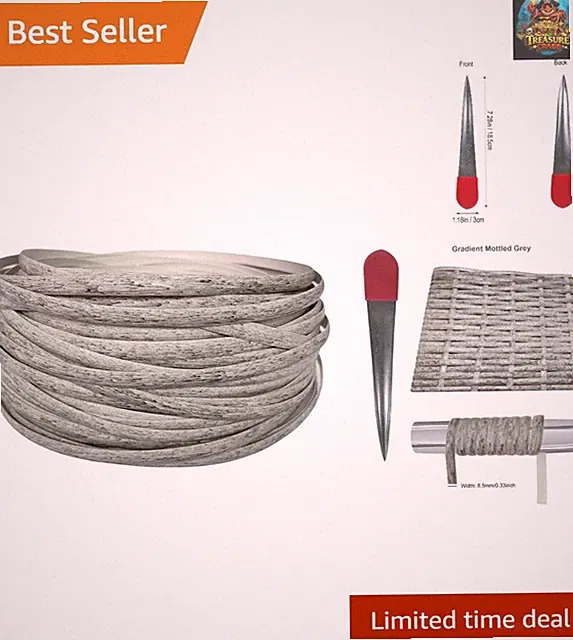Gradient Grey PE Rattan Repair Kit 55m - Tool Included for DIY Furniture Revival