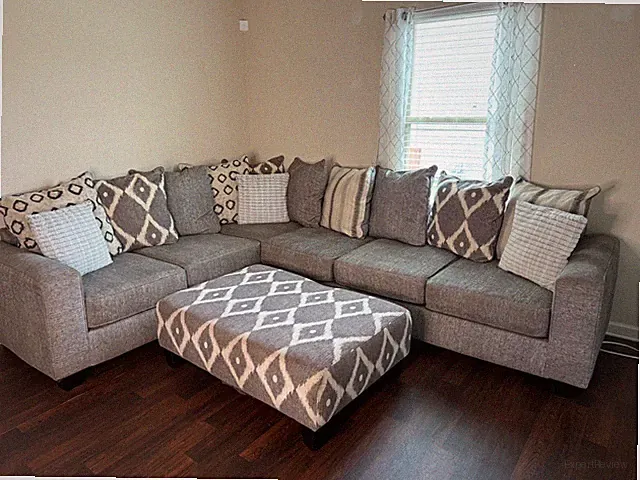 Gray 2 Pc Sleeper Sectional with Ottoman