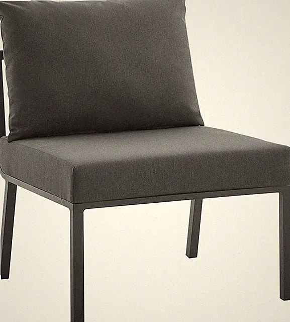 Gray Charcoal Riverside Armless Outdoor Chair for Stylish Patio Seating