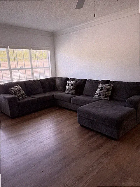Gray Contemporary L-Shaped Sectional Sofa, Double Chaise Left/Right