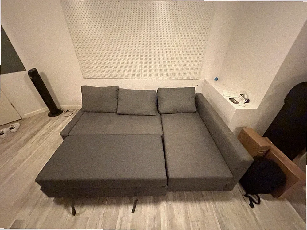 Gray Convertible Sleeper Sofa with Storage, 3-Seater, Modern Sectional