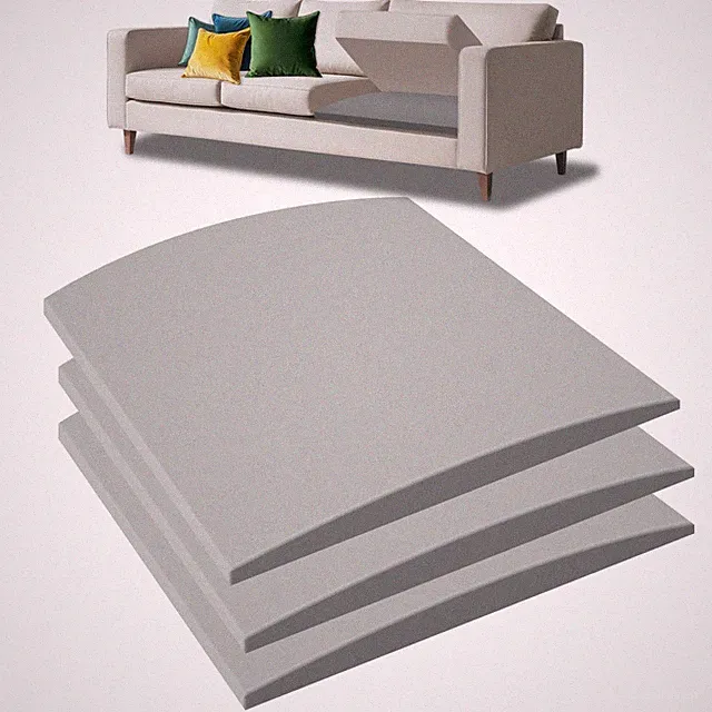 Gray Couch Cushion Support Sagging Seat 40D High Density Board 20x20 3 PCS