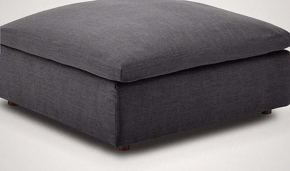 Gray Down-Filled Overstuffed Sectional Sofa Ottoman by