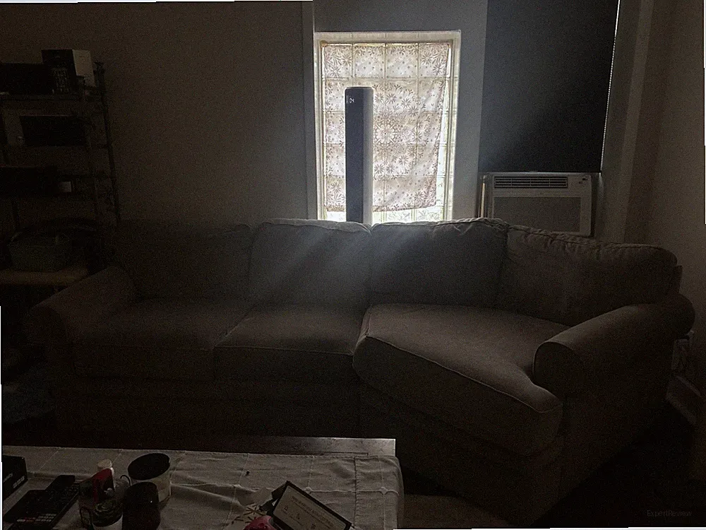 Gray Fabric Sectional Sofa w/ Chaise, Rolled Arms, Cushioned Back 96x47x32