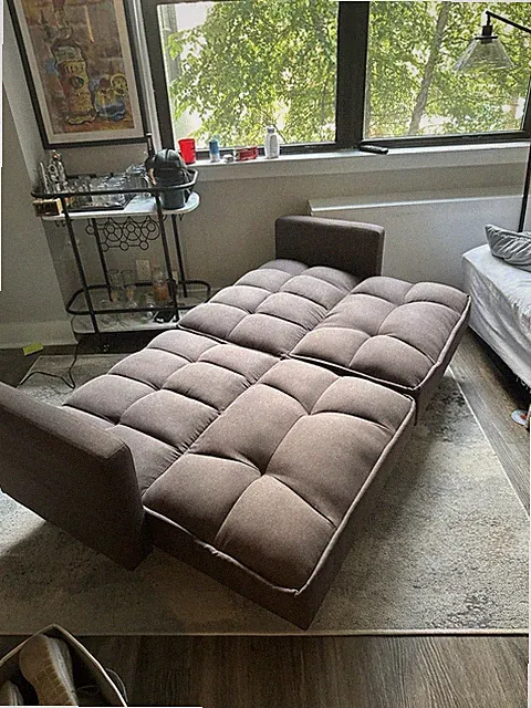 Gray Futon Sofa Used In Good Condition Works Great