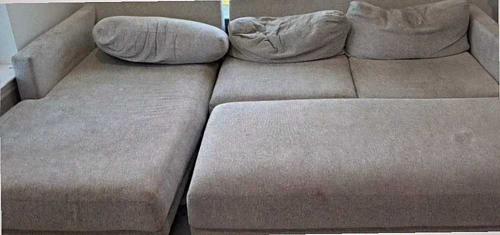 Gray L-Shaped Sectional Sofa w/ Chaise, Track Arms, Cushioned Back