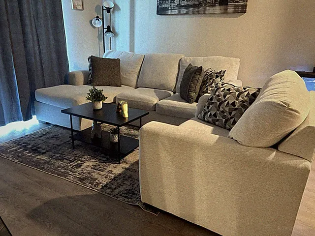 Gray Left Chaise Sectional Sofa & Armchair Set, Track Arms, Polyester