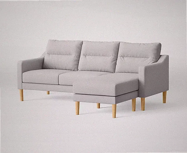 Gray, Lyndhurst Sectional Sofa, Mid- Century Modern