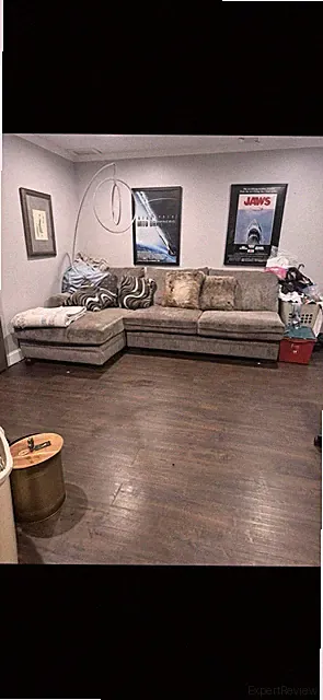 Gray Microfiber Sectional Sofa 6-Seat Track Arm Modern 70x35x32 in