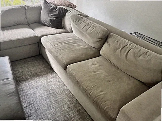 Gray Microfiber Sectional Sofa w/ Chaise & Cushions 102in x 102in, 26in H