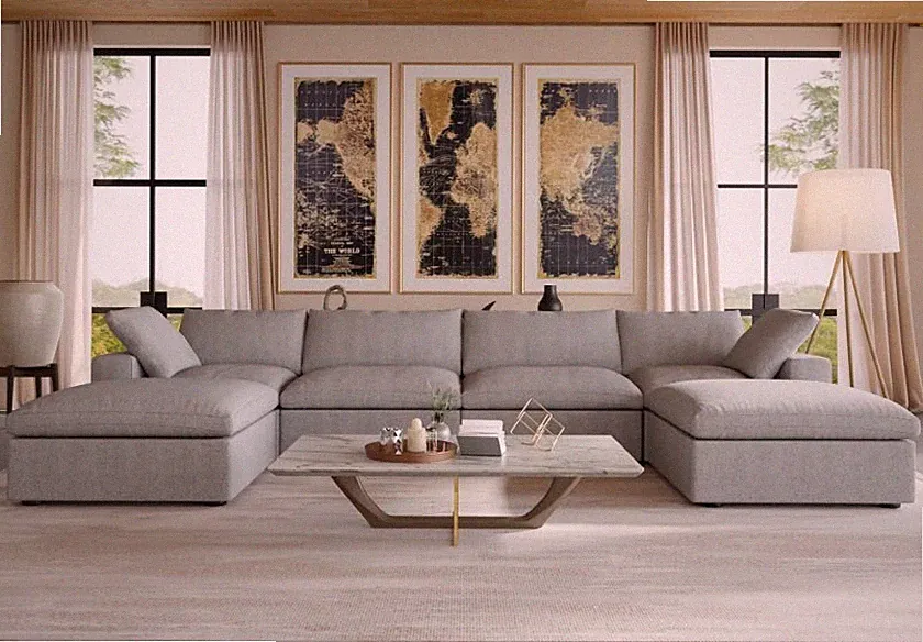 Gray Modular Sectional Sofa Cloud Couch