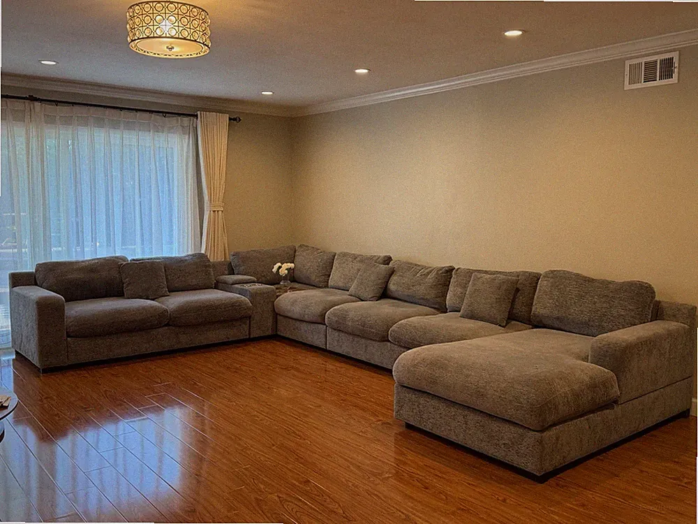 Gray Modular Sectional Sofa with Chaise, Cup Holders, Contemporary, Seats 6+