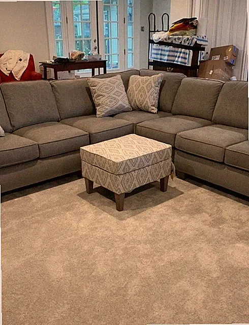 Gray Polyester Sectional Sofa,Modern Cushion Back, Seats 6+ Excellent condition