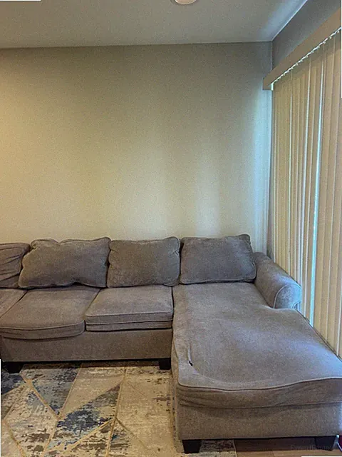 Gray Polyester Sectional Sofa w/ Chaise, 5-Seat, Modern, 120x75x35