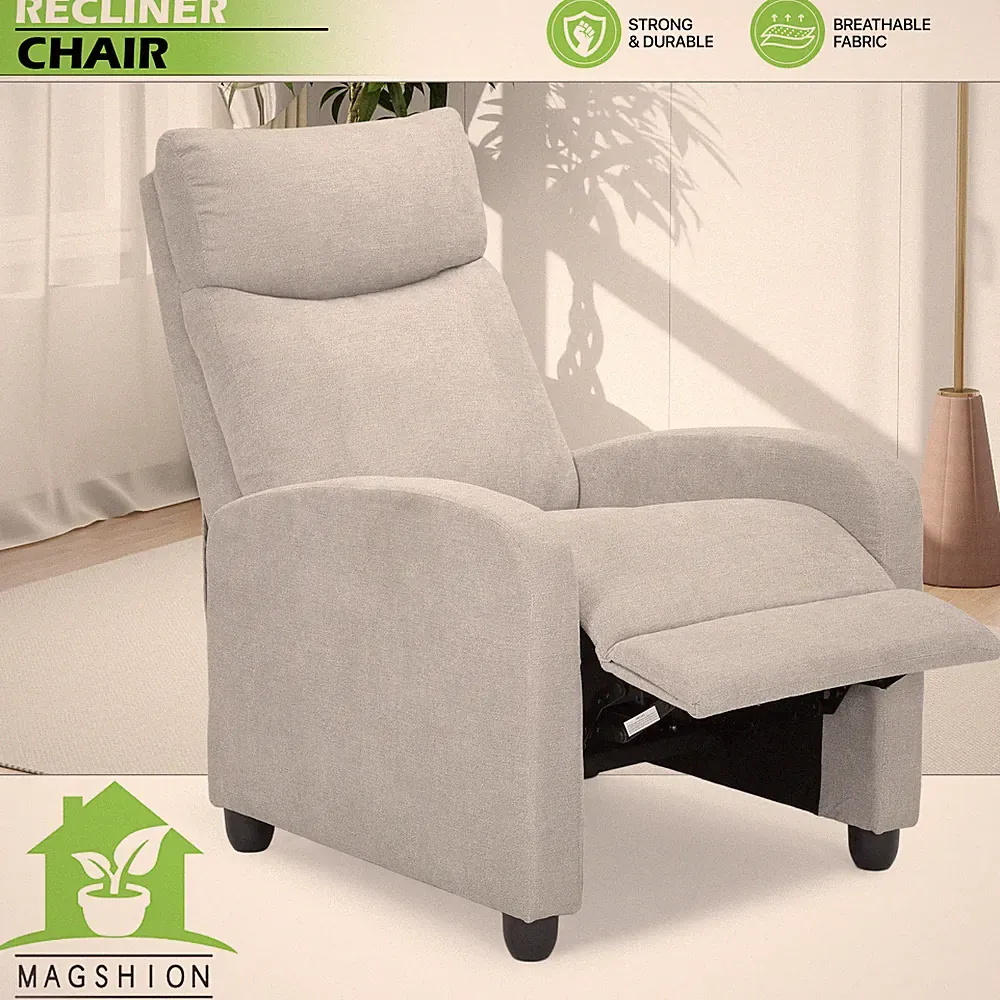 Gray Recliner Chair Lazy Chair Single Sofa Home Living Room Modern Theater Seat