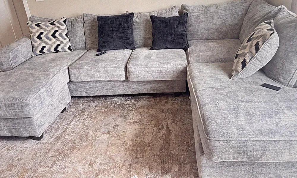 Gray Sectional Sofa Contemporary Arm High Back 70x35x34in 5 Seat