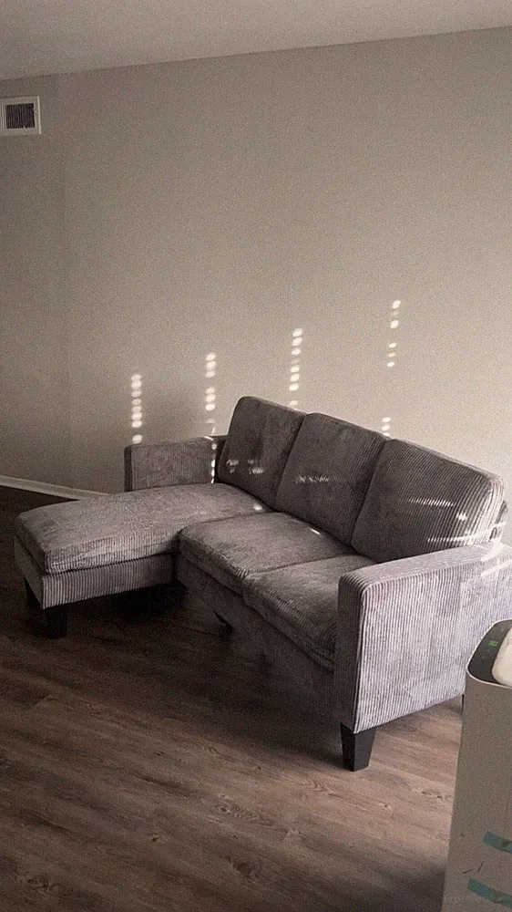 Gray Sectional Sofa with Chaise -Brand New. Just Too Small For My Living Area!