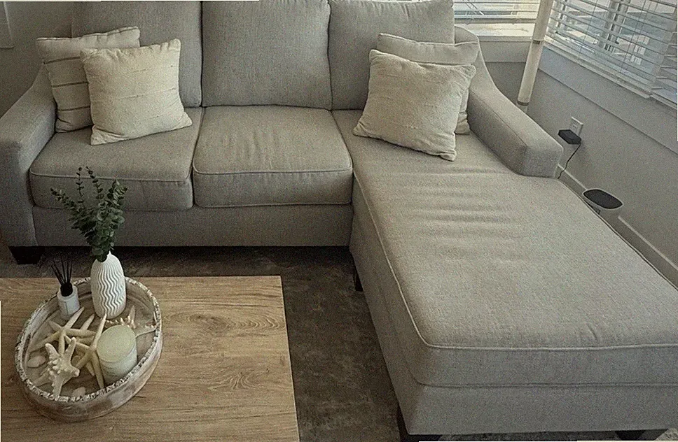 Gray Sectional Sofa with Reversible Chaise Lounge