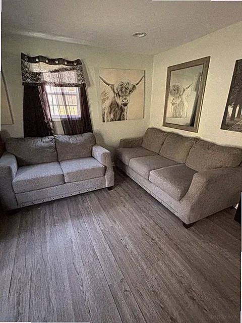Gray Upholstered Sofa & Loveseat Set, Contemporary, Removable Cushions, Seats 5