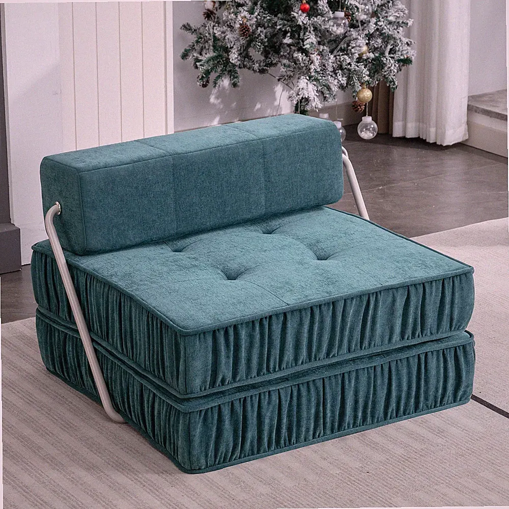 Green Folding Sofa , Futon Sleeper Chair, Convertible Chair Floor Couch & Slee