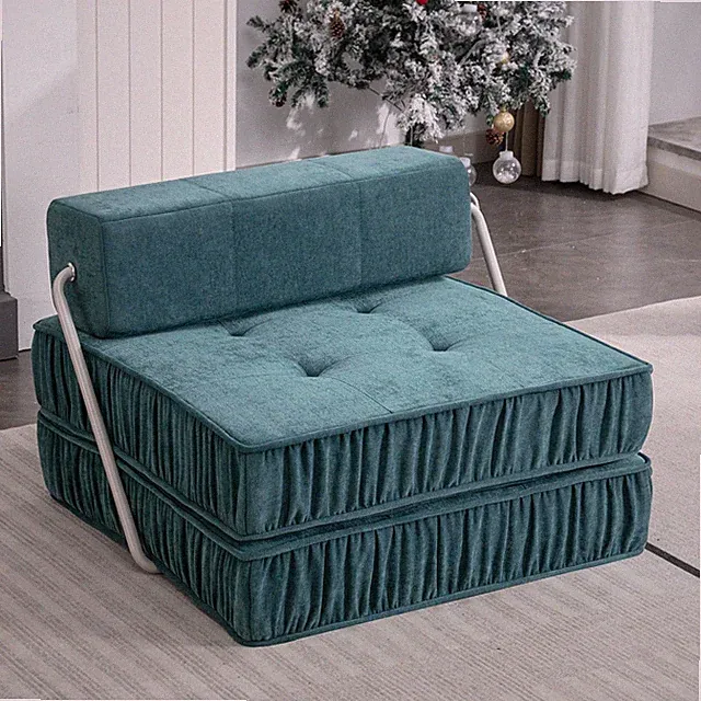 Green Folding Sofa , Futon Sleeper Chair, Convertible Chair Floor Couch & Sleep