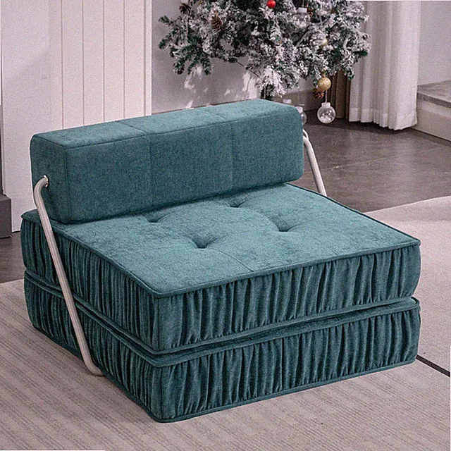 Green Folding Sofa , Futon Sleeper Chair, Convertible Chair Floor Couch & Sleepi