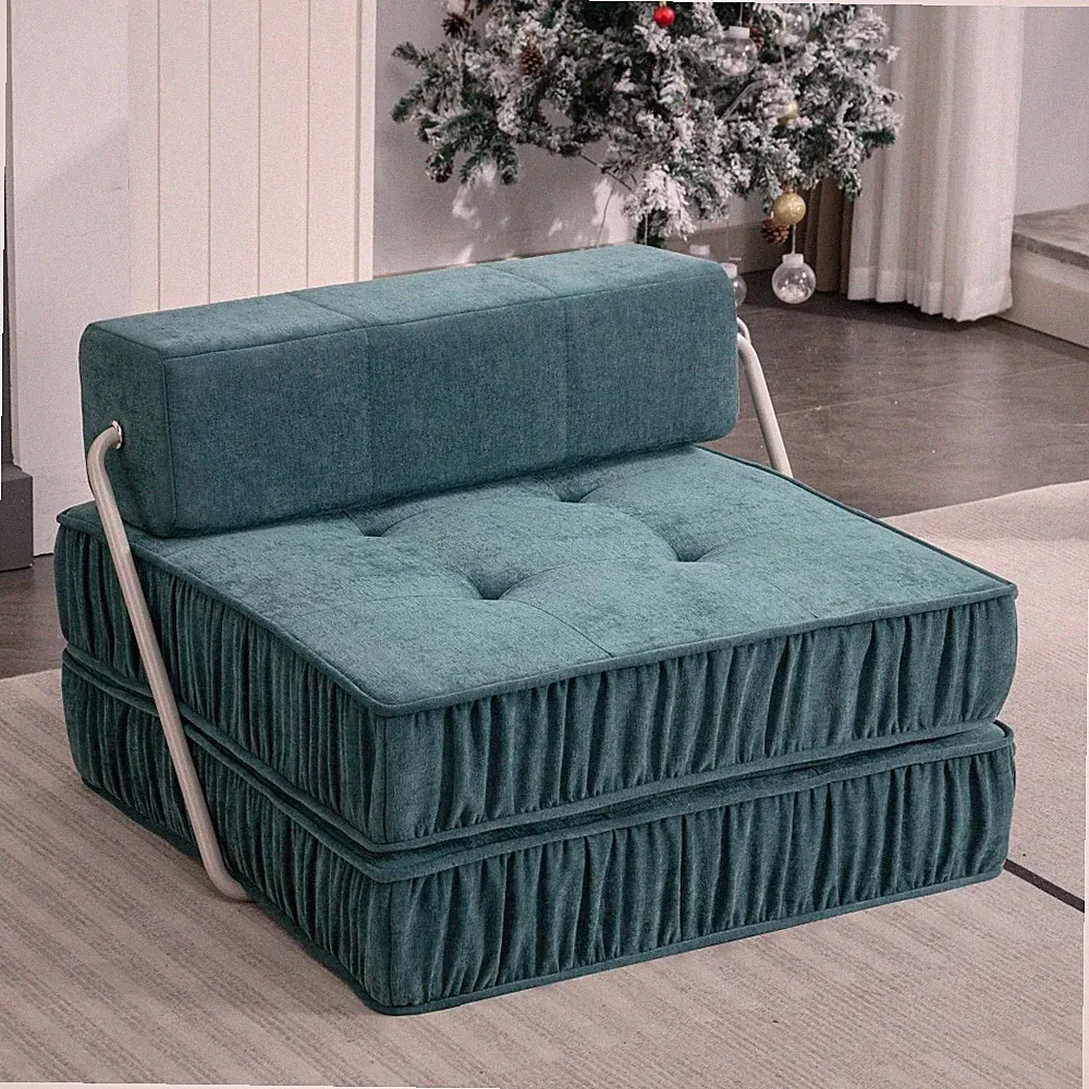 Green Folding Sofa Futon Sleeper Chair Convertible Floor Couch Sleeping
