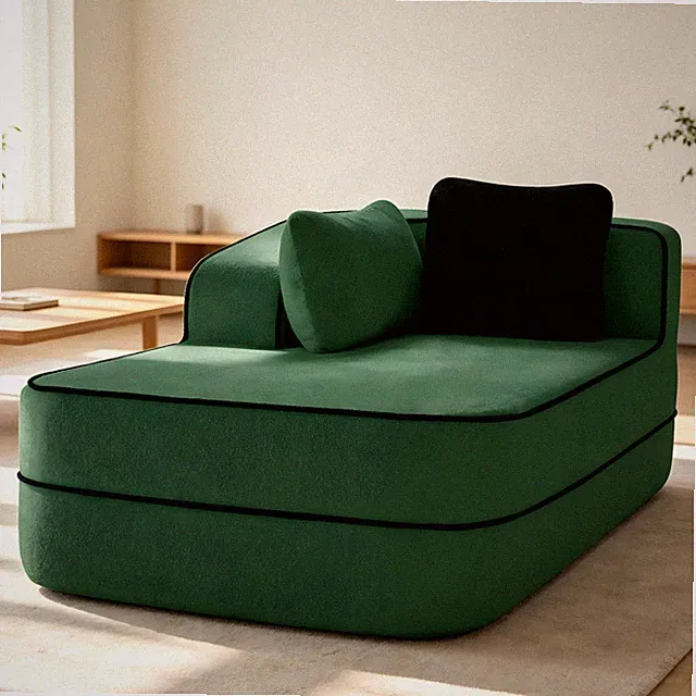 Green Teddy Velvet Sofa, 32D High-Resilience Sponge, 66.54" Long