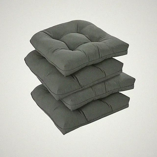 Grey 4-Piece Outdoor Waterproof Tufted Overstuffed Patio Furniture Cushions, Thi
