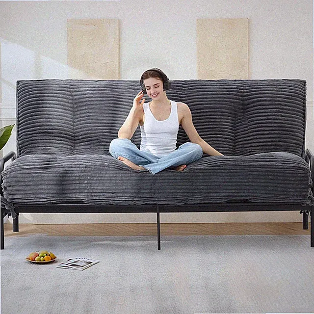 Grey Futon Mattress Queen 10 Inch Ultra Thick Floor Sofa Bed