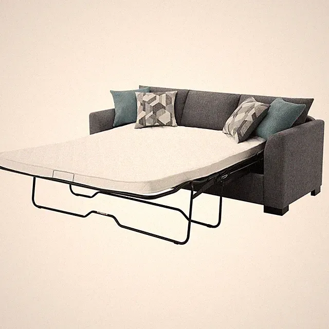 GREY REVERSIBLE CHAISE SLEEPER SOFA SECTIONAL BED LIVING ROOM FURNITURE