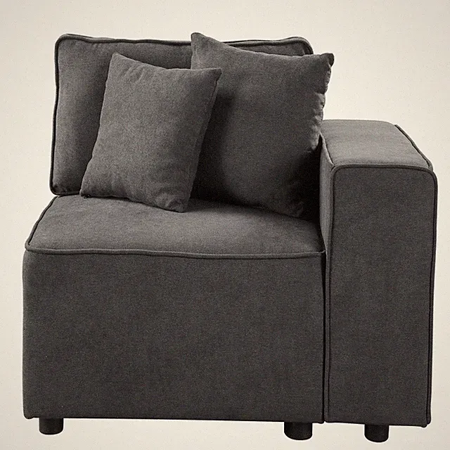 Grey Right Facing Loose Back Sofa