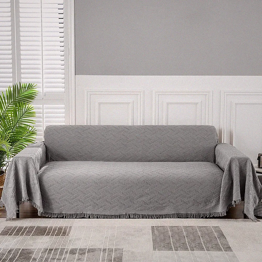 Grey Sofa Cover X-Large 71x118 Sectional Couch Slipcover Thick Woven Protector
