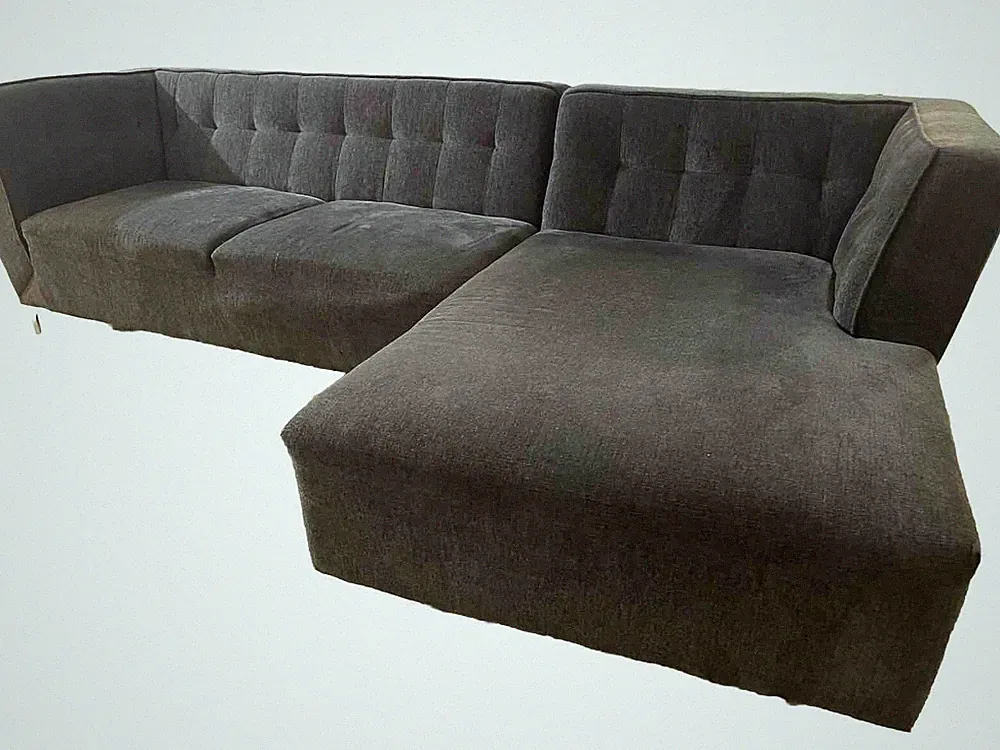 Grey sofa sectional, Victory Sofa, Chaise, and Ottoman , used, good condition