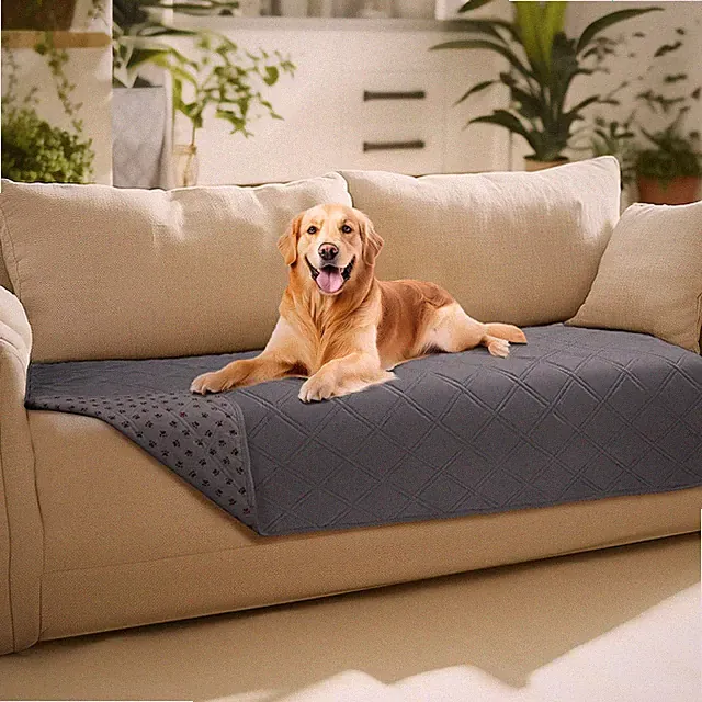 Grey Waterproof Couch Cover for Dogs Non Slip 30 x 70 Inch