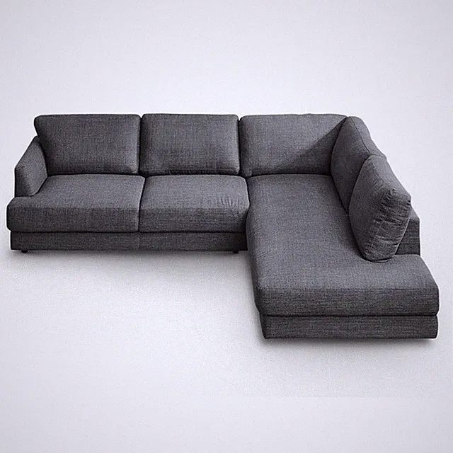 Griffith Modern Cozy Living Room Right Facing Gray Fabric Linen Sectional Sofa