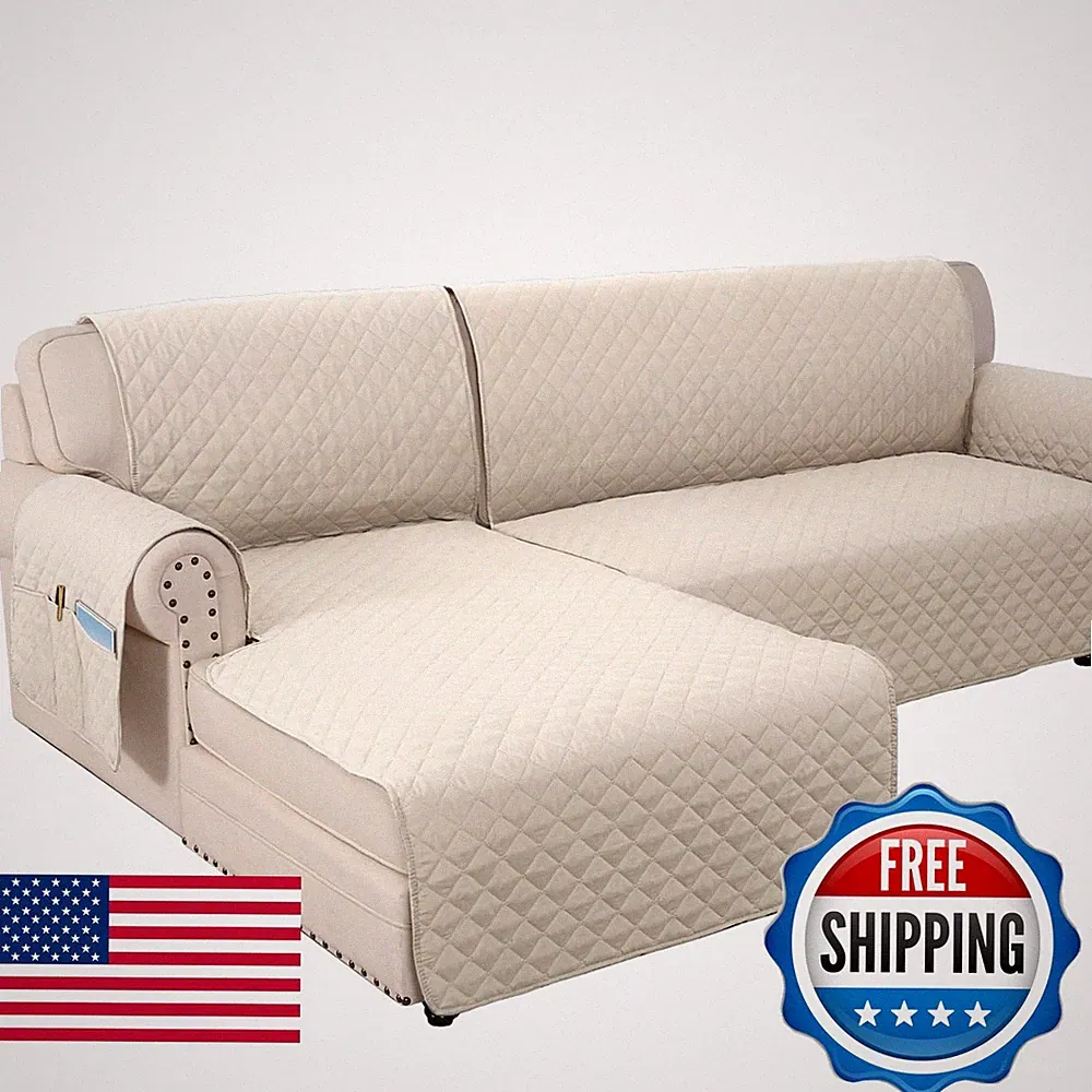 H.Versailtex 100 Waterproof Couch Covers For Sectional Sofa 2-Piece Couch