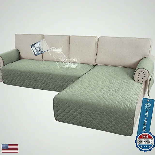 H.Versailtex 100 Waterproof L Shaped Sectional Couch Covers 2 Piece Sofa Cover