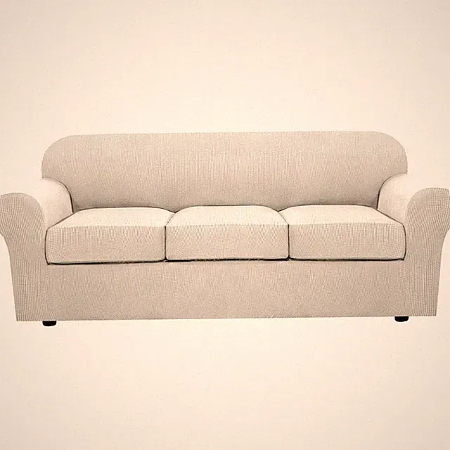 H.VERSAILTEX 4 Piece Stretch Couch Covers for 3 Cushion Large, Ivory