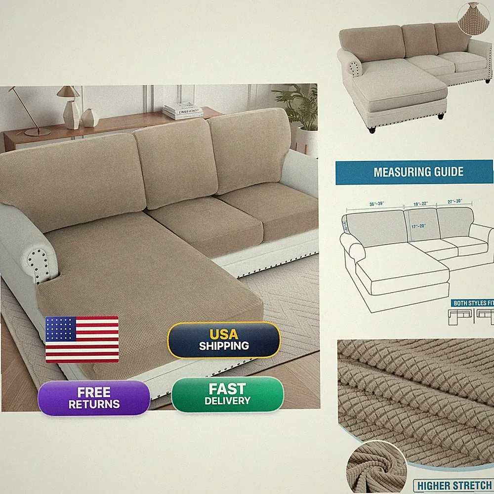 H.VERSAILTEX Backrest Cushion Covers Sectional Couch Back Cushion Covers