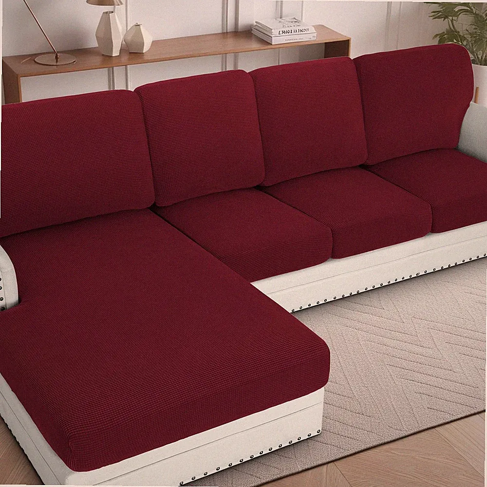 H.VERSAILTEX Sectional Couch Covers 1 Piece Chaise Slipcover L Shape Separate
