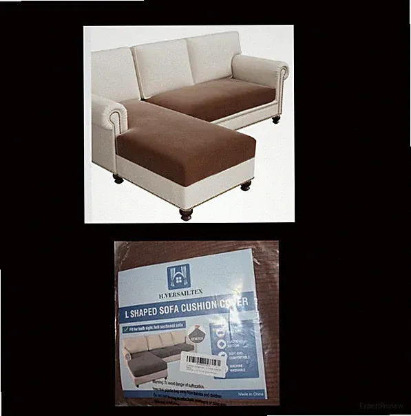 H.VERSAILTEX Sectional Couch Covers 4 Pieces Sofa Cushion Covers L Shape CARAMEL