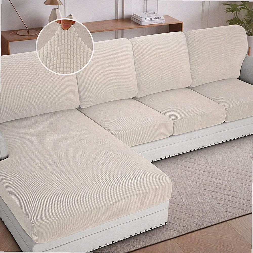 H.Versailtex Sectional Couch Covers 8 Pieces Stretch Sofa Covers For Sectional