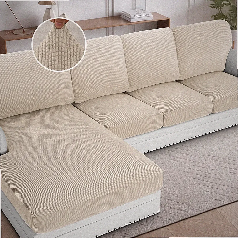 H.Versailtex Sectional Couch Covers 8 Pieces Stretch Sofa Covers For Sectional