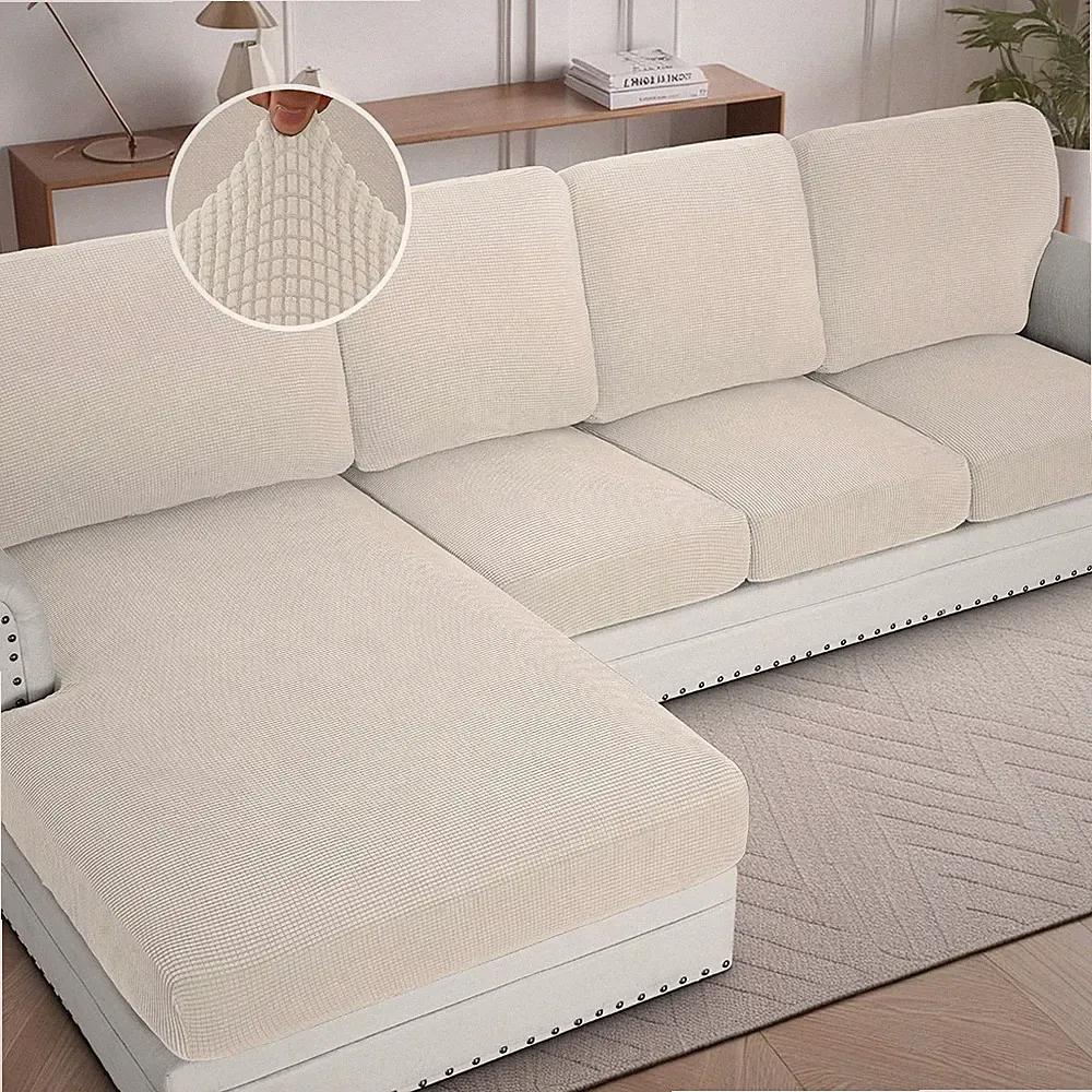 H.VERSAILTEX Sectional Couch Covers 8 Pieces Stretch Sofa Covers for Sectional S