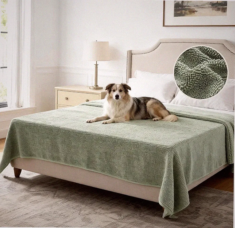 H. Versailtex Sofa Couch Pet Cover Sea Foam Green Chenille 68x82 Inches