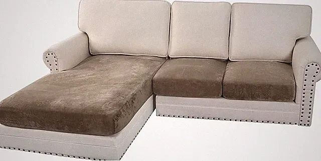 H. Versailtex Velvet Sectional Furniture Cover 2Seater + Chaise Soft & Luxurious