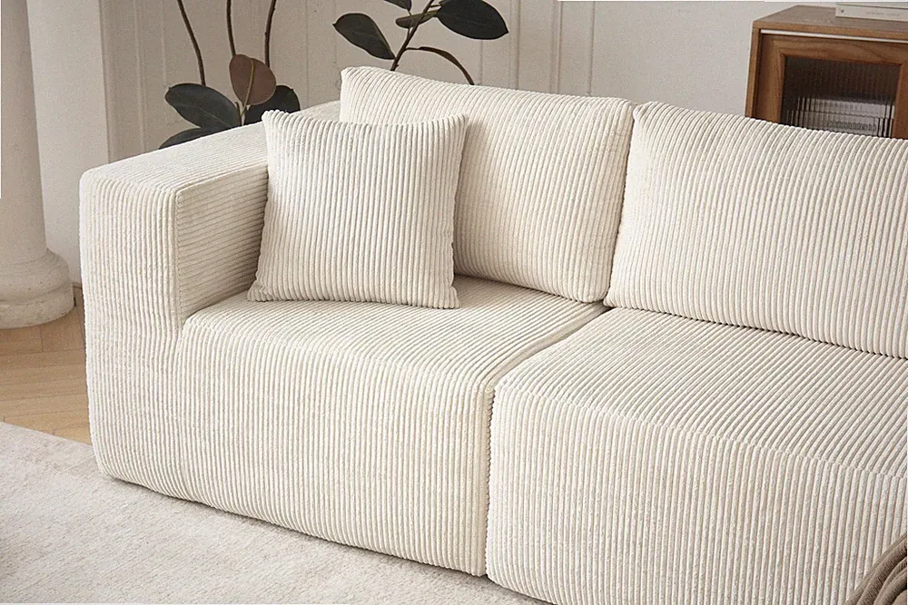 H613 Sectional Sofa and Module, Mid-Century Modern L Shaped Couches 3-Seat Sofa